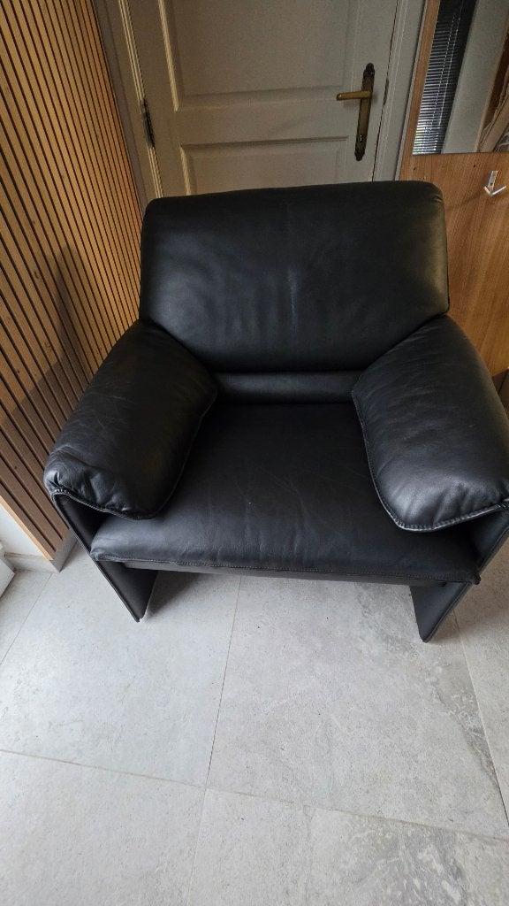 Fauteuil en cuir véritable Leolux - Design contemporain, Maison & Meubles, Enlèvement, Comme neuf, Cuir, Design