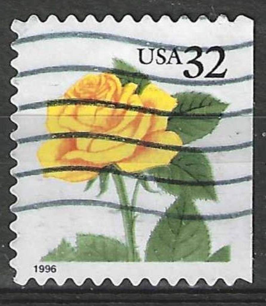 États-Unis 1996 - Yvert 2568 R - Yellow Rose (ST), Envoi, Affranchi