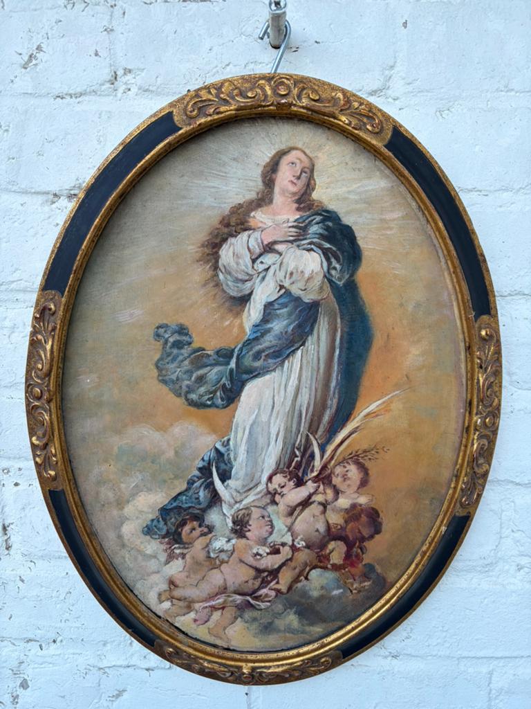 Tableau religieux peinture sur bois, Antiquités & Art, Enlèvement