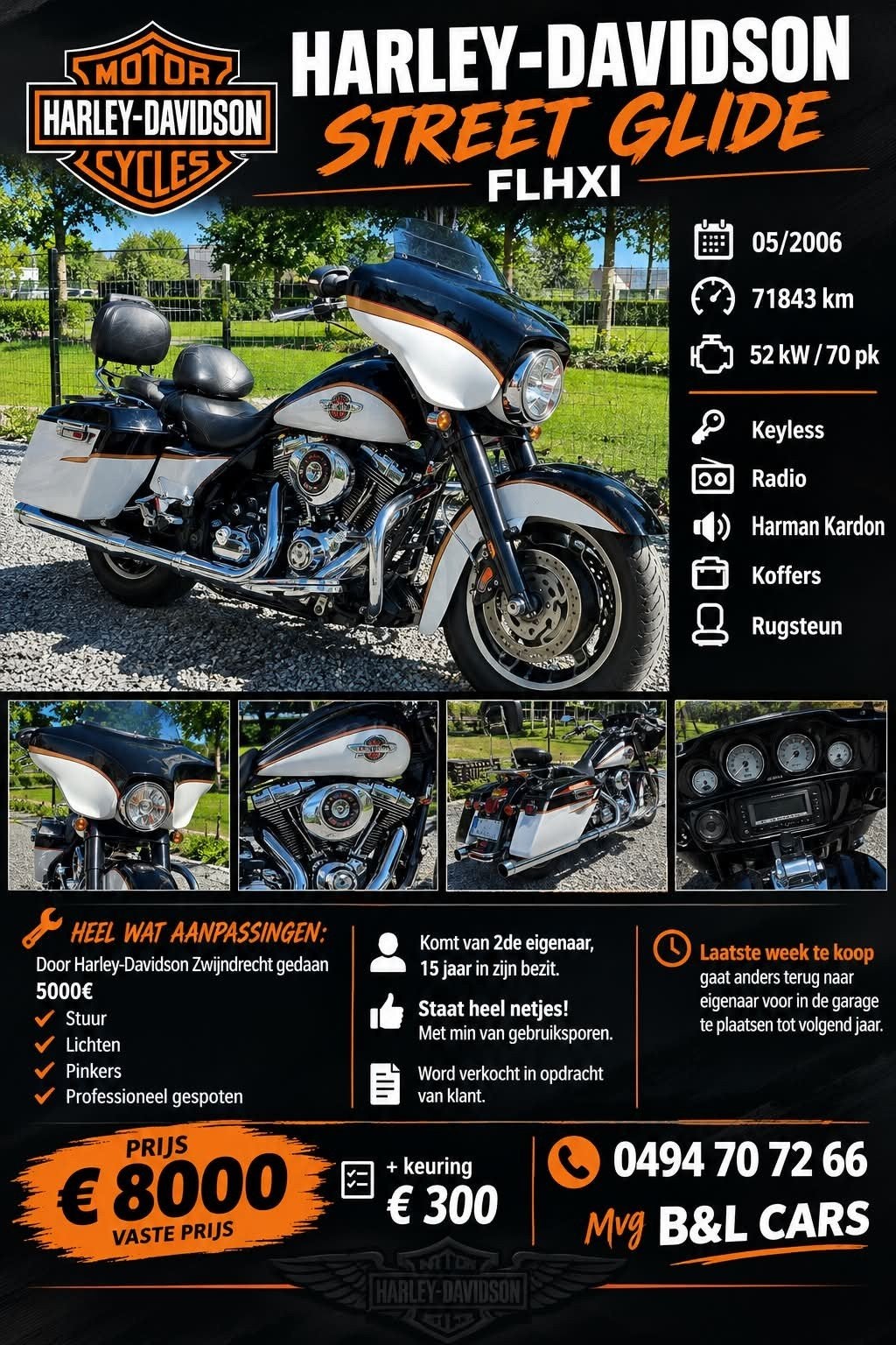 Harley-Davidson Street Glide flhxi LAATSTE WEEK TE KOOP!!!, Occasion, 4 cilinders, Bedrijf, 1449 cc