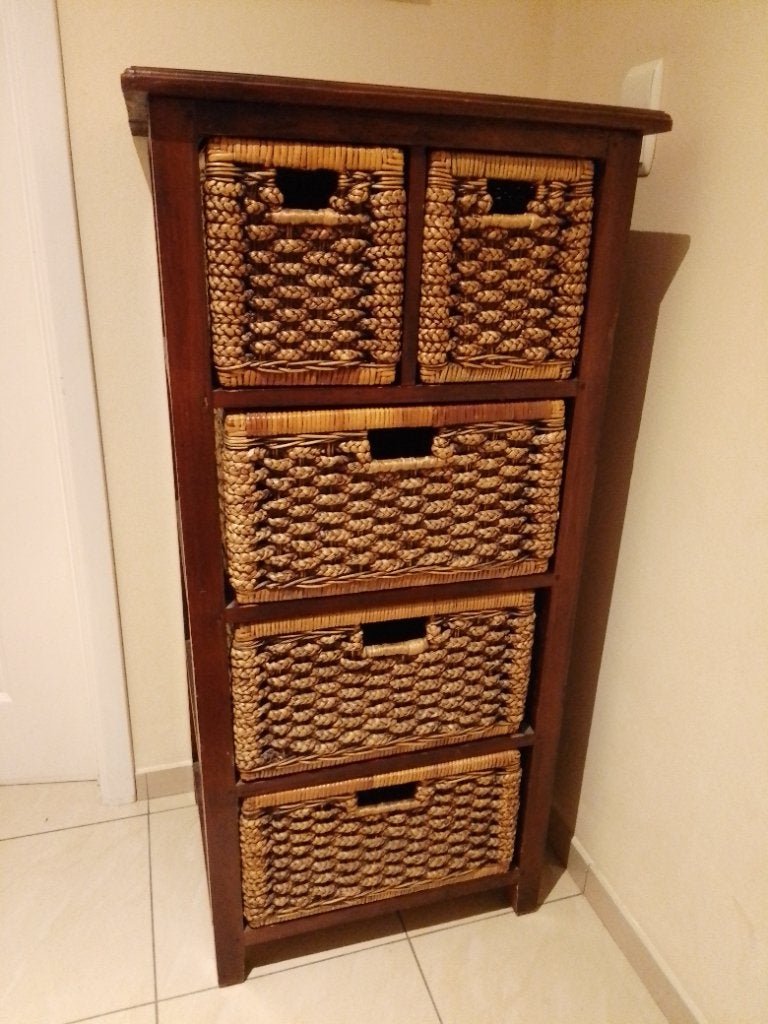 Commode meuble de rangement, Maison & Meubles, Teck, 25 à 50 cm, 5 tiroirs ou plus, Enlèvement