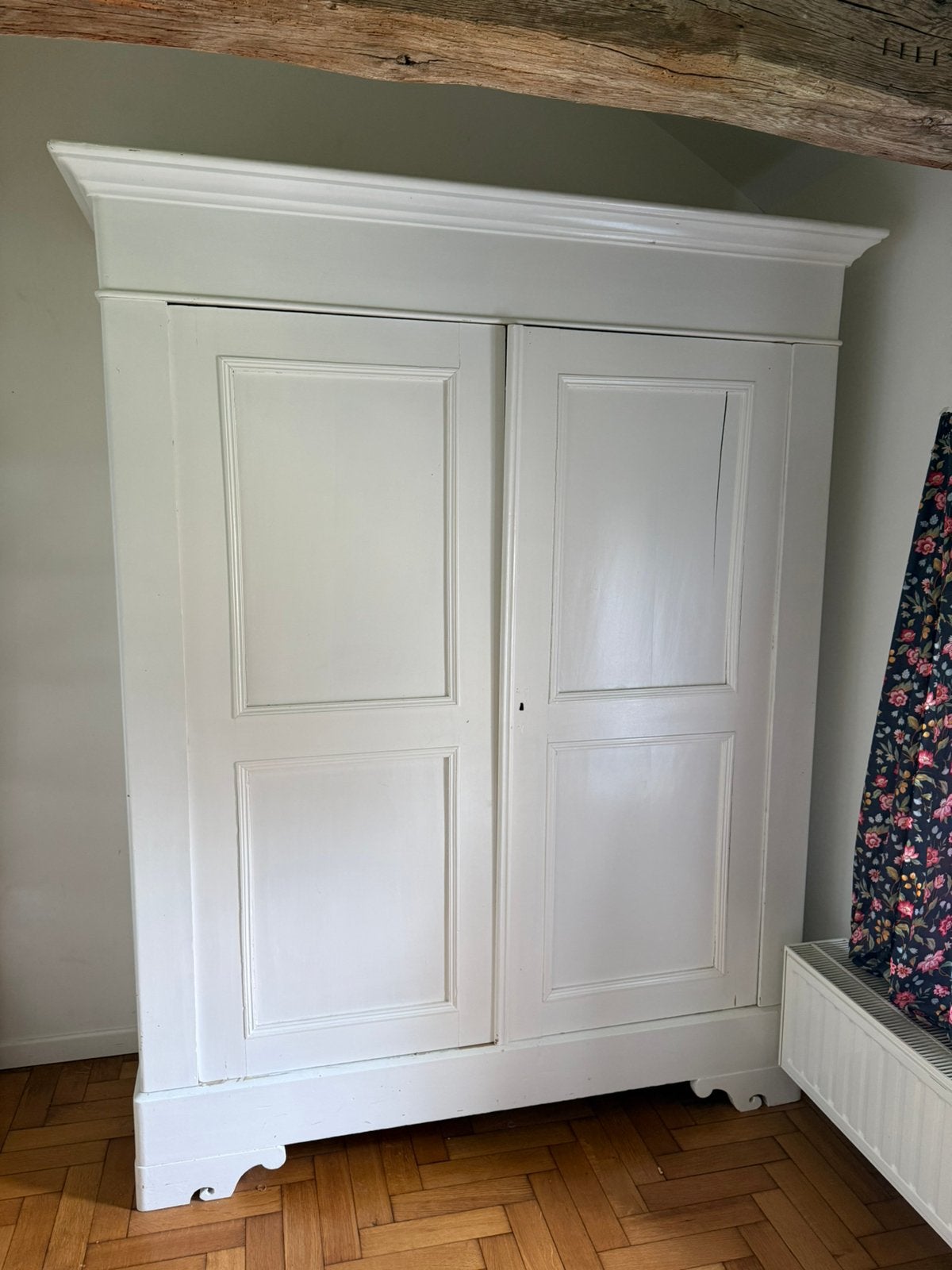 Garde robe penderie pin massif blanc/orange 202/162/62cm, Maison & Meubles, Armoires | Penderies & Garde-robes, Avec tablette(s)