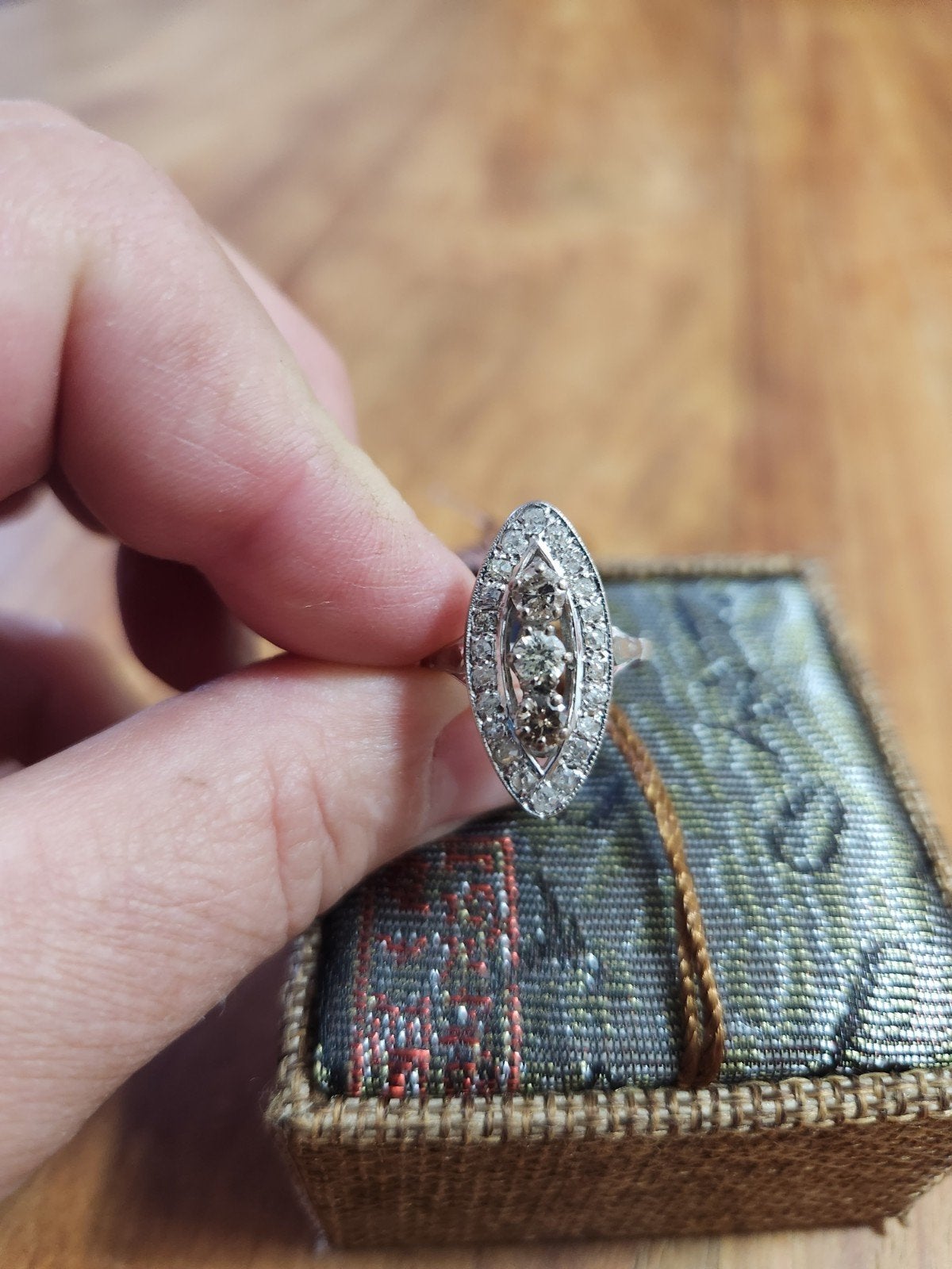 bague marquise or blanc 18kt diamant, Bijoux, Sacs & Beauté, Enlèvement ou Envoi