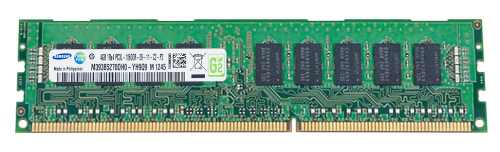4GB 1Rx4 PC3L-10600R DDR3-1333 ECC, Samsung M393B5270DH0-YH9