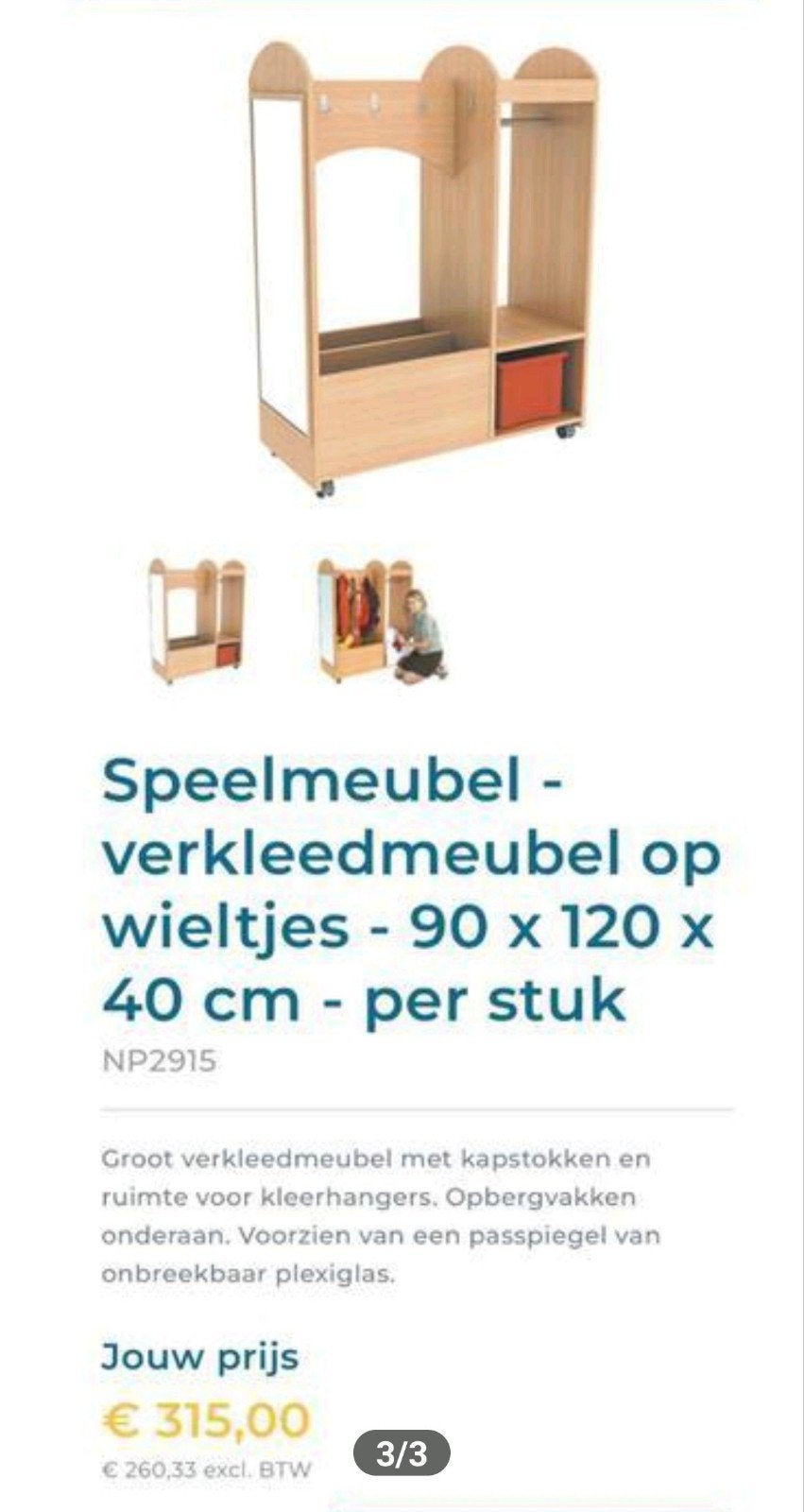 Verkleed meubel op wieltjes., Ophalen