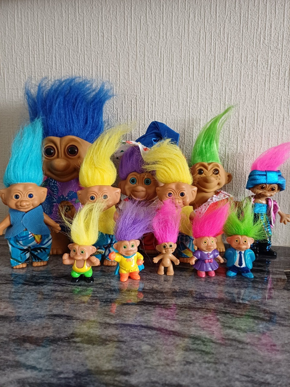 vintage trollen familie 12stuks bieden, Verzamelen, Ophalen