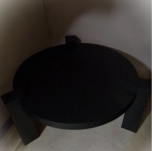 Très bon état ! Table ronde noire 90 cm de diam/ H 40 cm, Rond, 50 à 100 cm, Enlèvement, Utilisé
