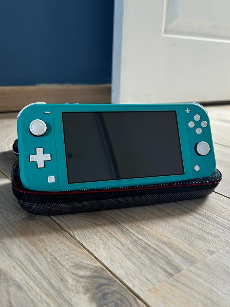 Nintendo Switch Lite blauw, Enlèvement, Turquoise, Comme neuf, Avec housse de protection ou sac