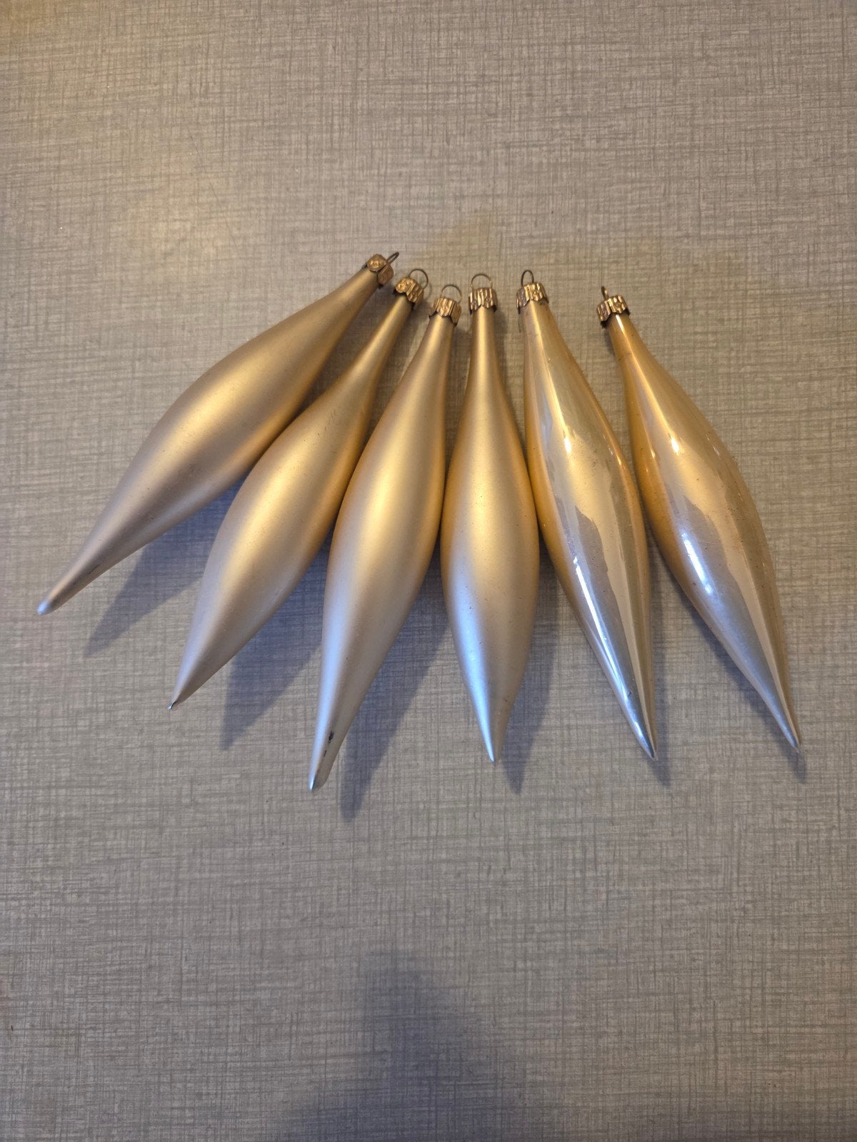 6 vintage glazen kerstpegels., Ophalen of Verzenden, Gebruikt