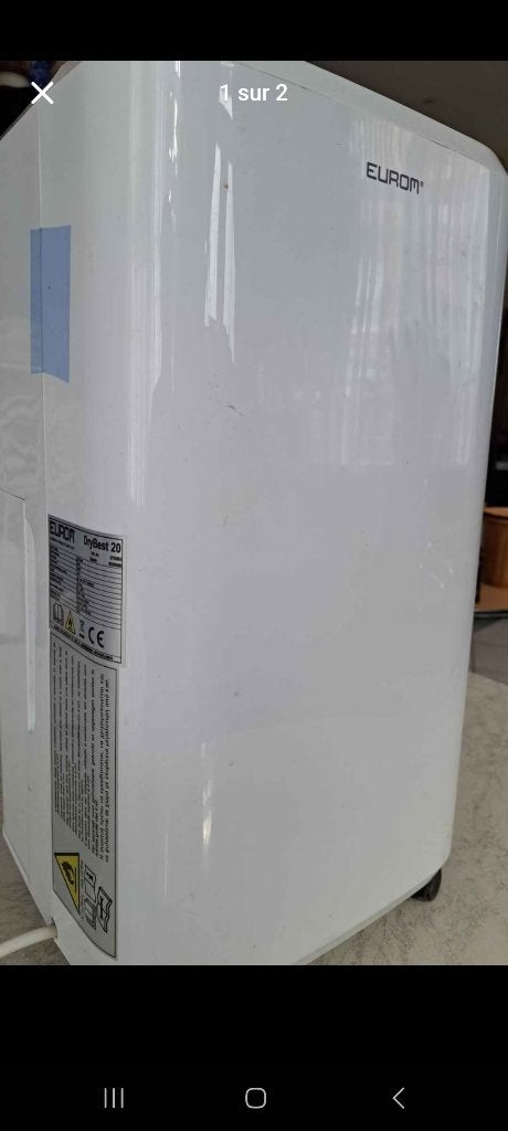 Déshumidificateur d'air Eurom DryBest 20 (Capacité 20L/24h), Electroménager, Enlèvement, Utilisé, Déshumidificateur