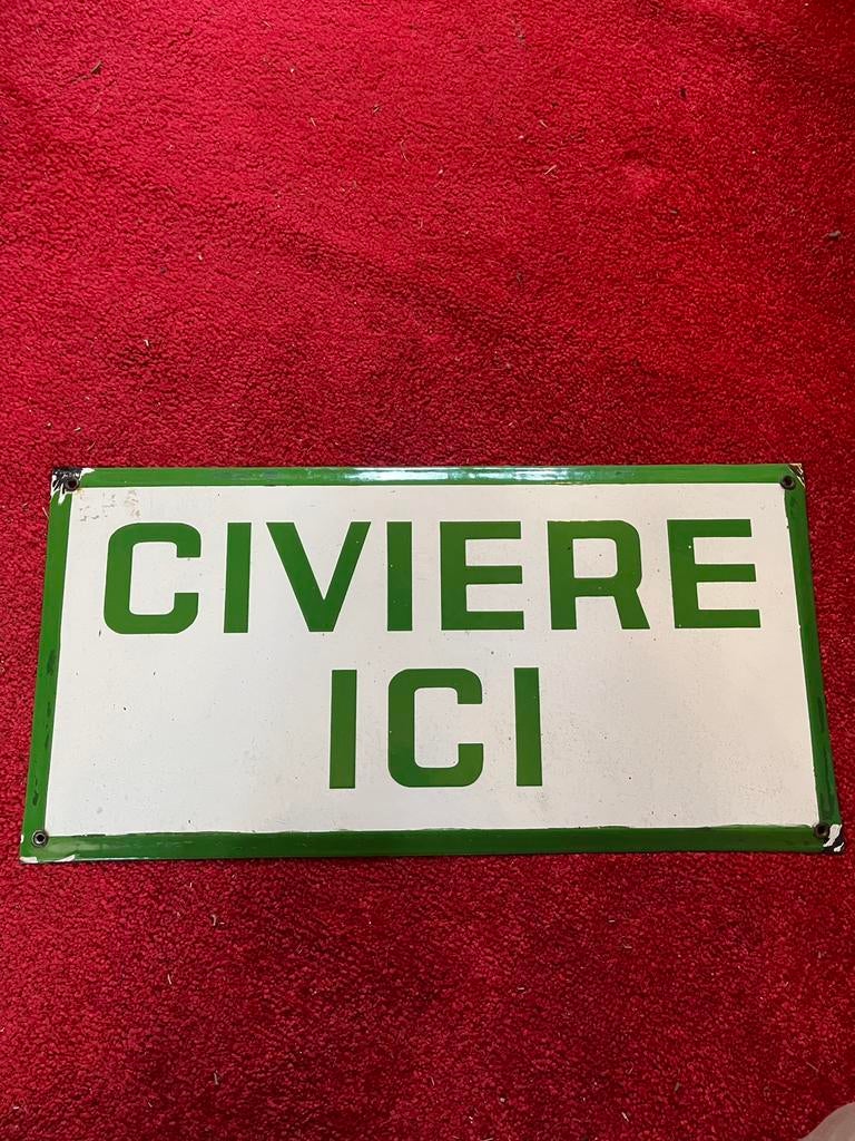 Plaque émaillée, Enlèvement ou Envoi, Utilisé, Panneau publicitaire