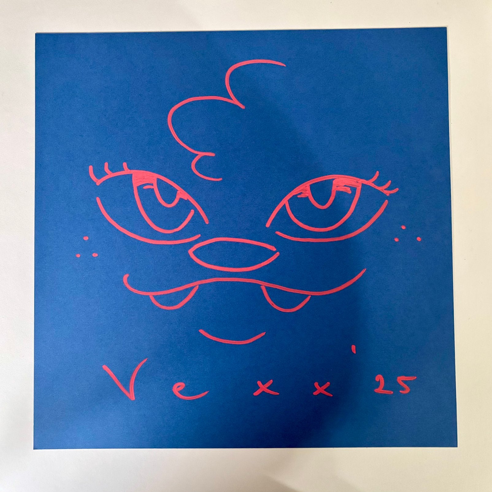 Vexx originele gesigneerde doodle, Papier/karton, Ophalen of Verzenden, Gesigneerd, Stripfiguren/cartoons