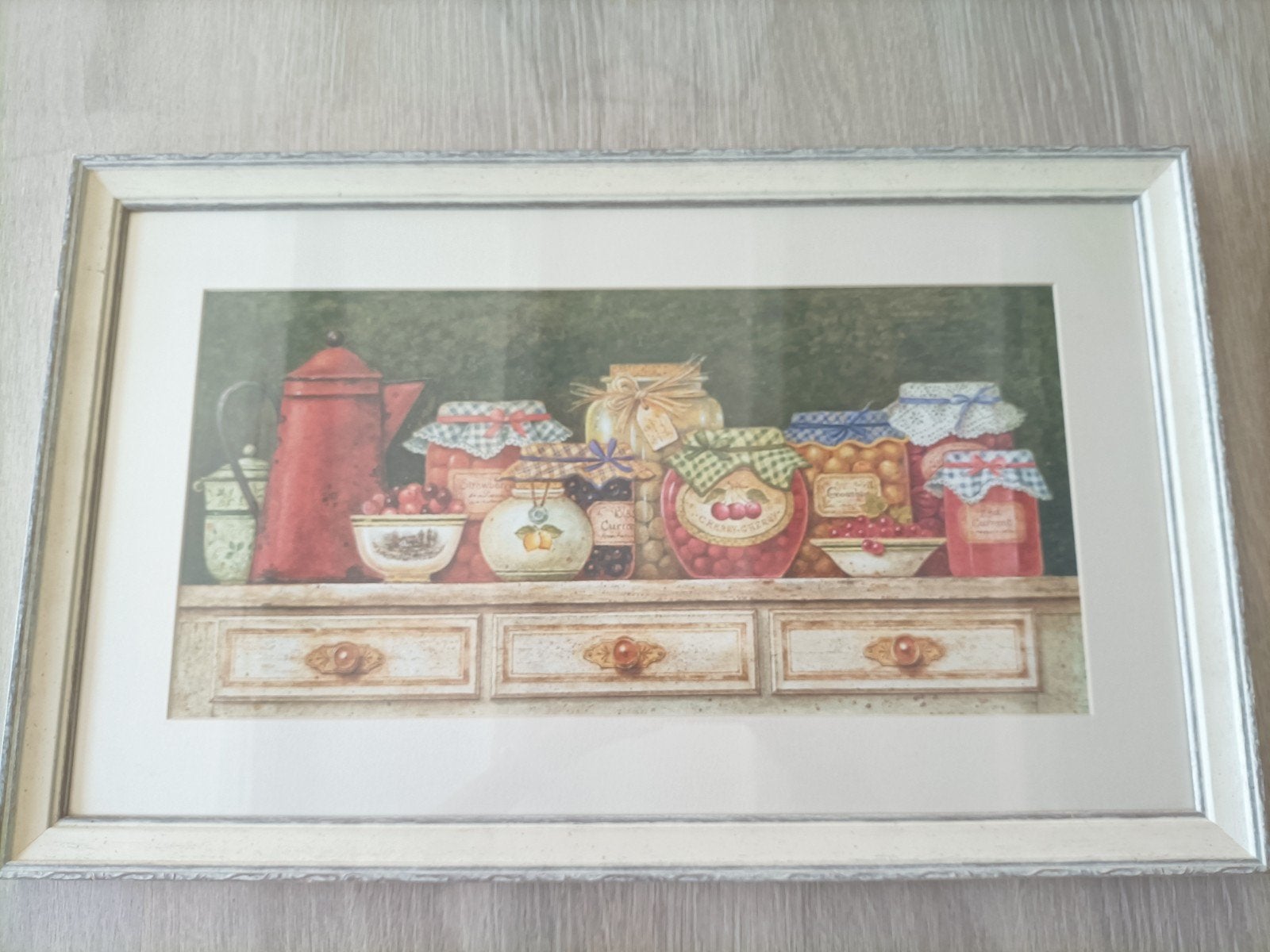 Schilderij/ tekening deco keuken, Antiek en Kunst, Kunst | Tekeningen en Fotografie, Ophalen, Overige typen, Overige technieken
