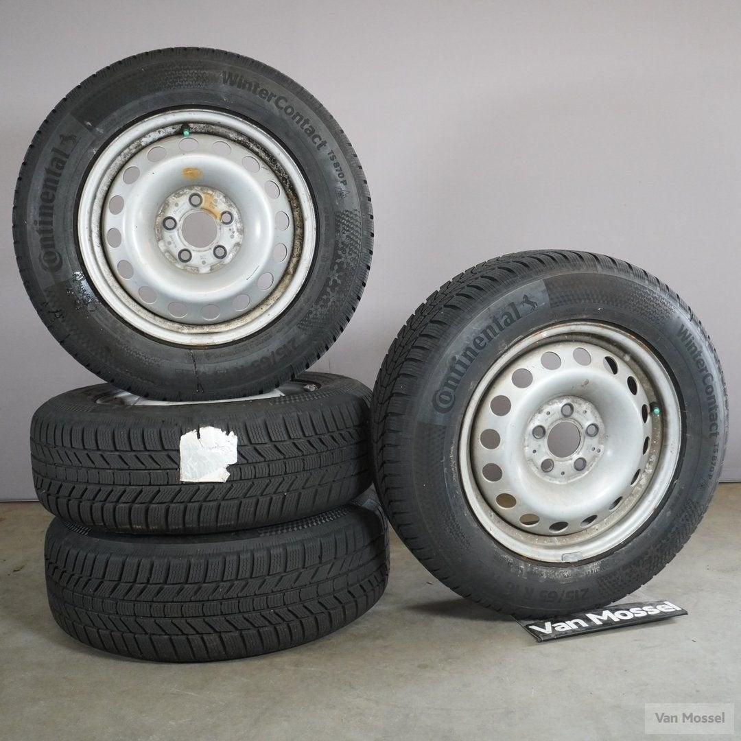 Stalen wielenset Continental Wintercontact 215/65/R16 98H, -, Banden en Velgen, Gebruikt, 215 mm