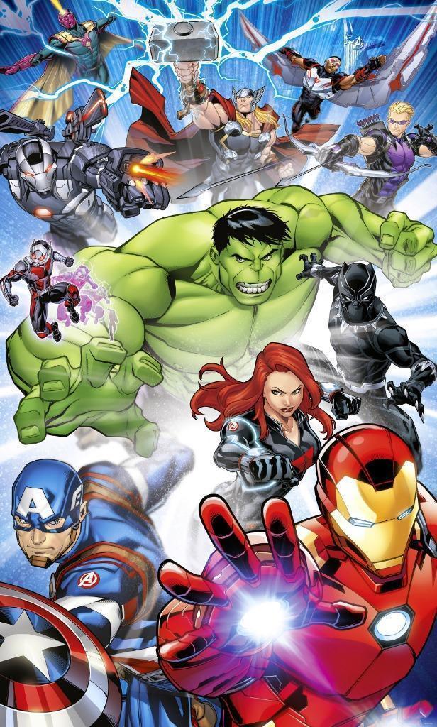 Avengers Vlies Behang Protect - 150x250 - Gratis Verzending, Enlèvement ou Envoi, Neuf, Décoration murale