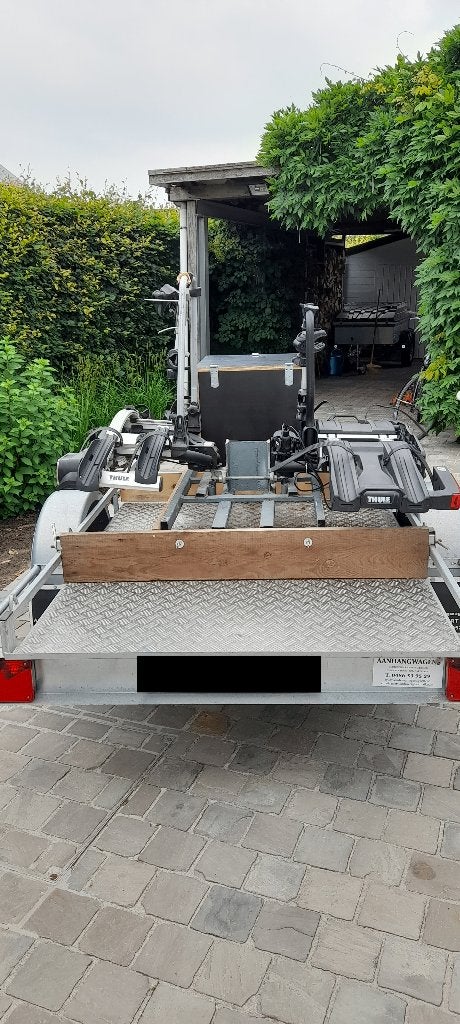 Aanhangwagen (plat + systeem 2 trekhaken), Ophalen, Gebruikt