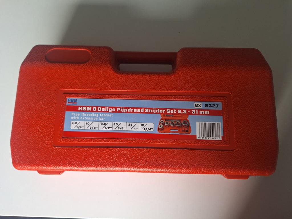 HBM 8 Delige Pijpdraadsnijset 6,3 – 31 mm, Bricolage & Construction, Enlèvement, Neuf
