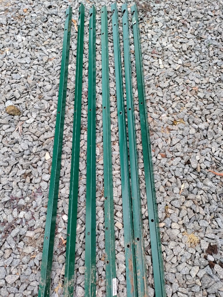 Groene ijzeren haringen T 145cm x 3mm, Tuin en Terras, Tuinhekken en Hekwerk, Ophalen, Zo goed als nieuw, IJzer, Overige typen