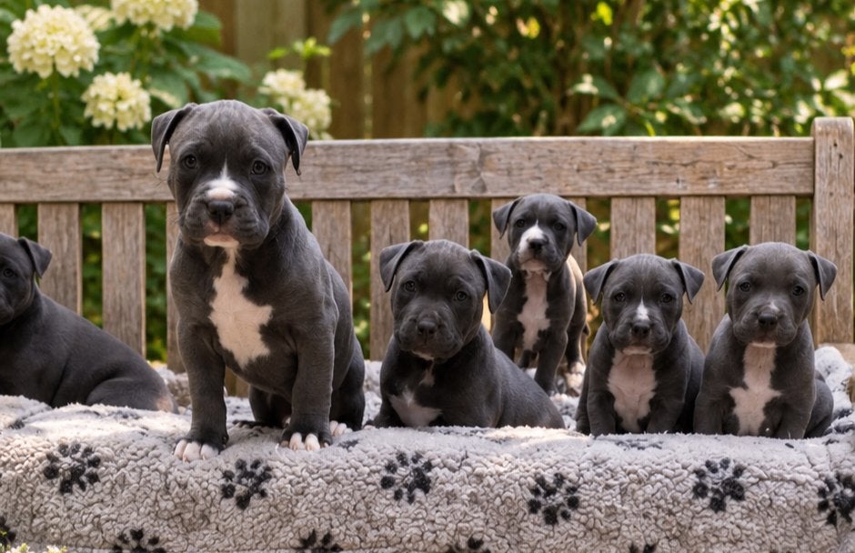 Chiots Stafford américains, American Staffordshire Terrier, Maladie de Carré (chiens), Plusieurs, Belgique