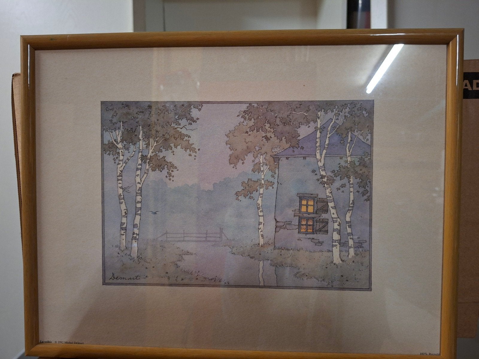 Impression "la veillée "Michel Demart 1992 32x42 cm encadré, Maison & Meubles, Accessoires pour la Maison | Peintures, Dessins & Photos