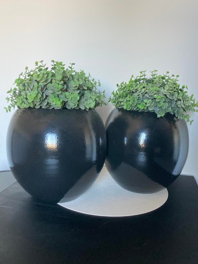 Prachtige Set Potten/vazen 20€/stuks, Maison & Meubles, Accessoires pour la Maison | Vases, Enlèvement, Comme neuf, Noir, Pierre