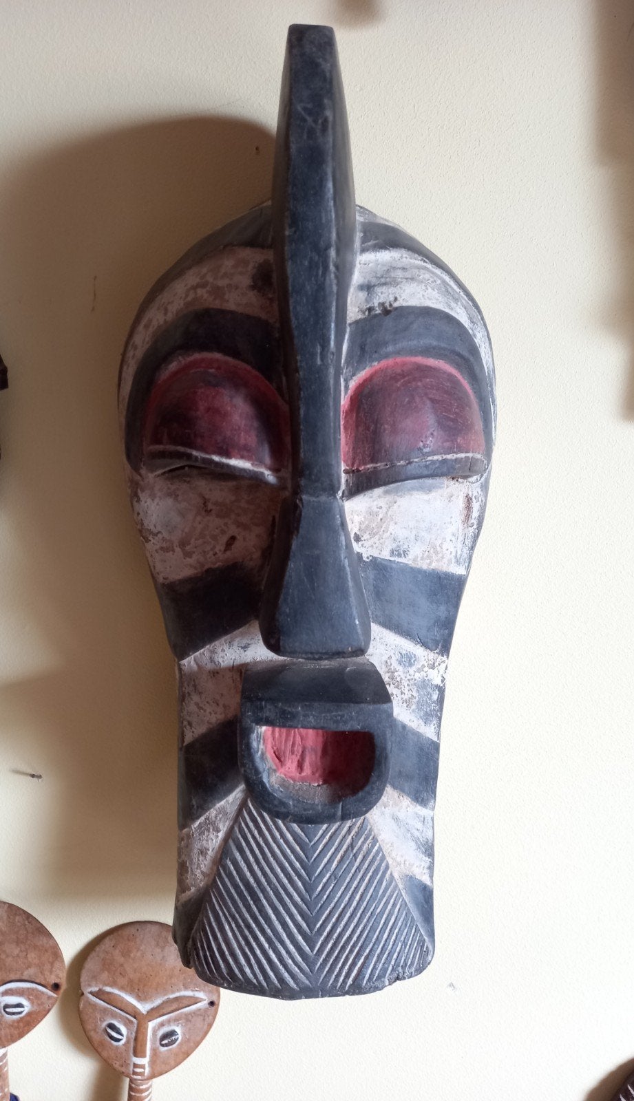 VERKOCHT Afrikaans Songye Kifwebe masker DR CONGO 47cm, Ophalen of Verzenden
