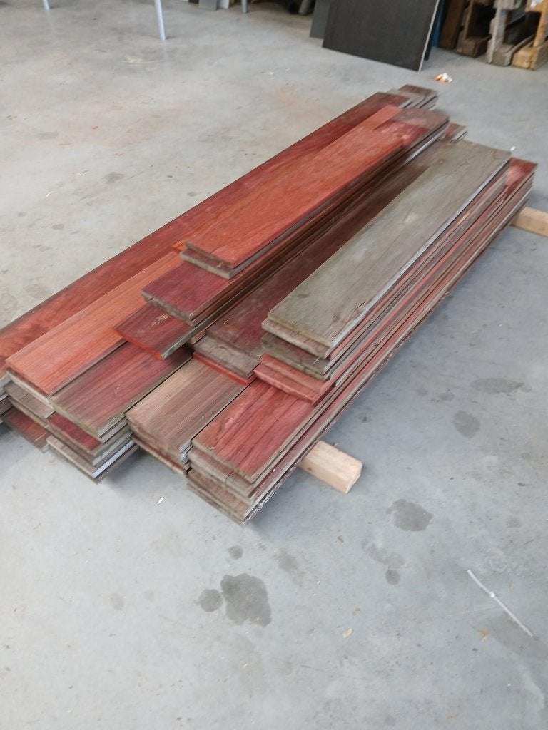 Padouck terrasplanken 190x21mm, Ophalen, Nieuw, Overige houtsoorten, Plank