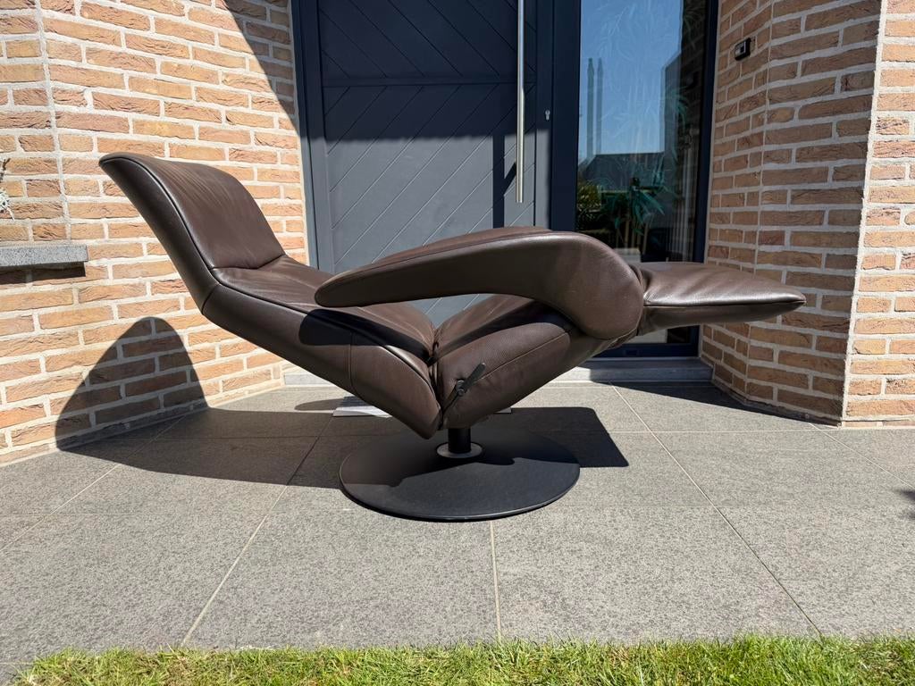 Jori Symphony Relax medi Mono-move Cuir taupe marron clair, Enlèvement ou Envoi, Rond, Leolux durlet rolf benz minotti natuzzi conform stressless hukla