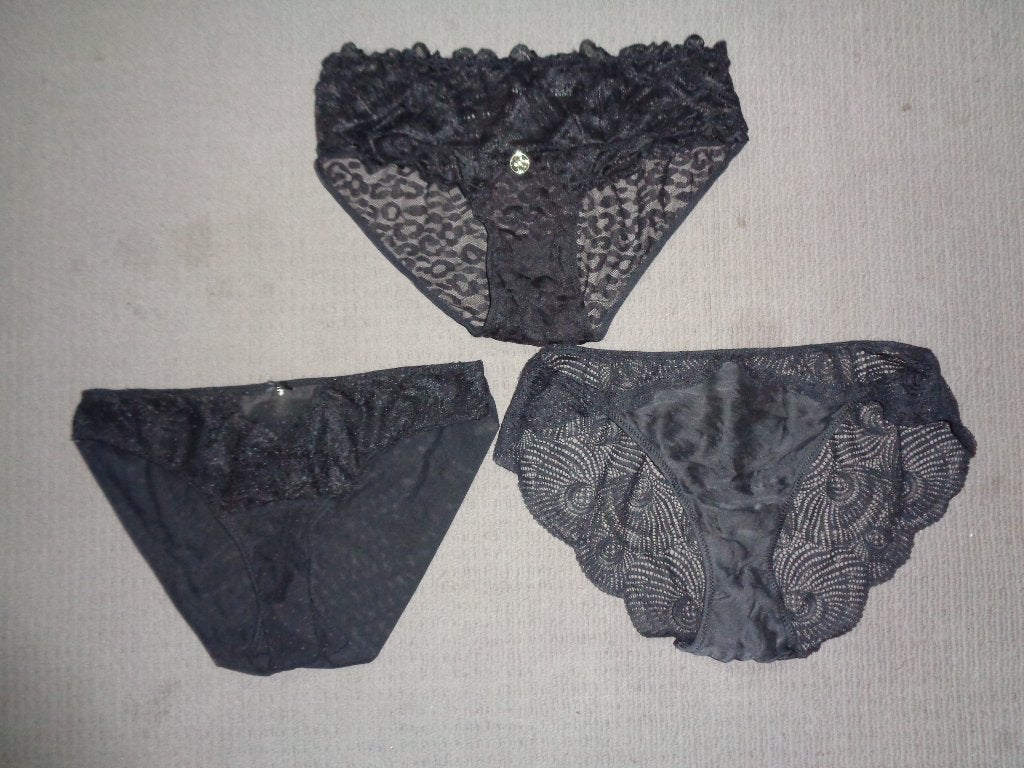 3 slipjes met kant, Kleding | Dames, Verzenden, Zwart, Slip