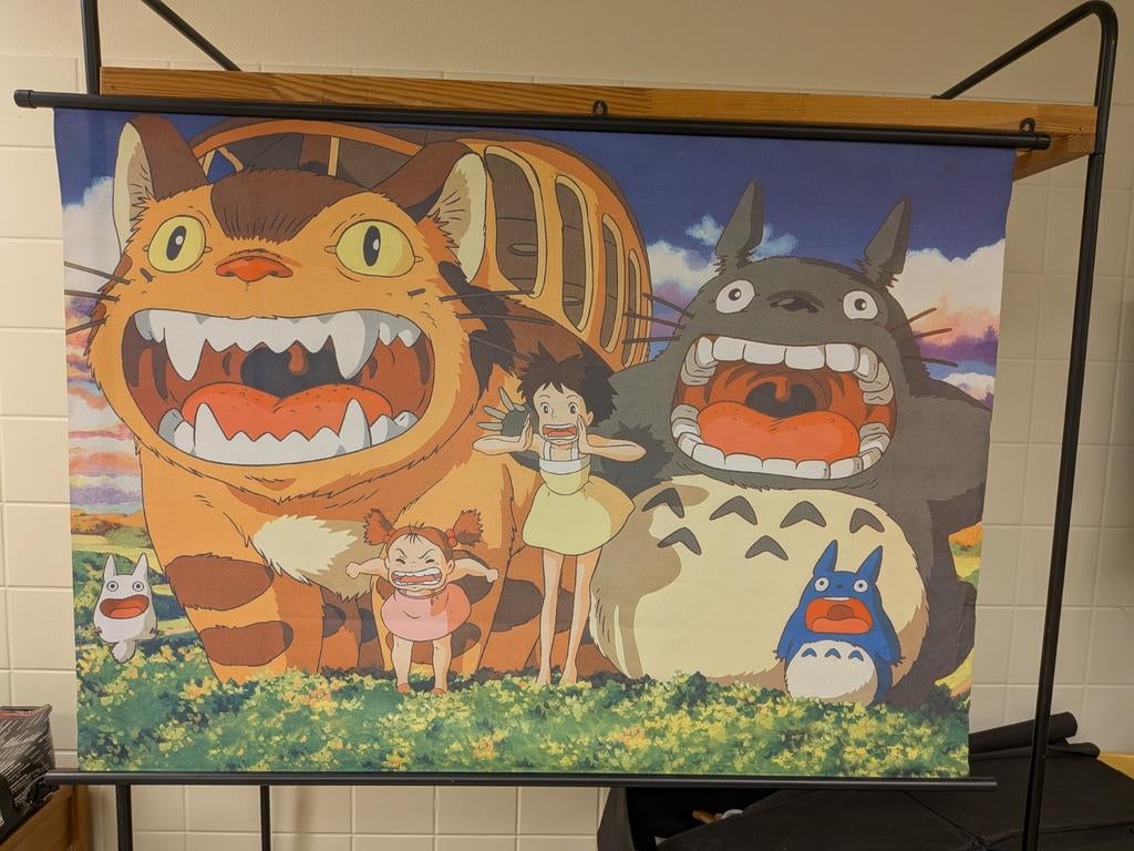Poster in stof van Totoro