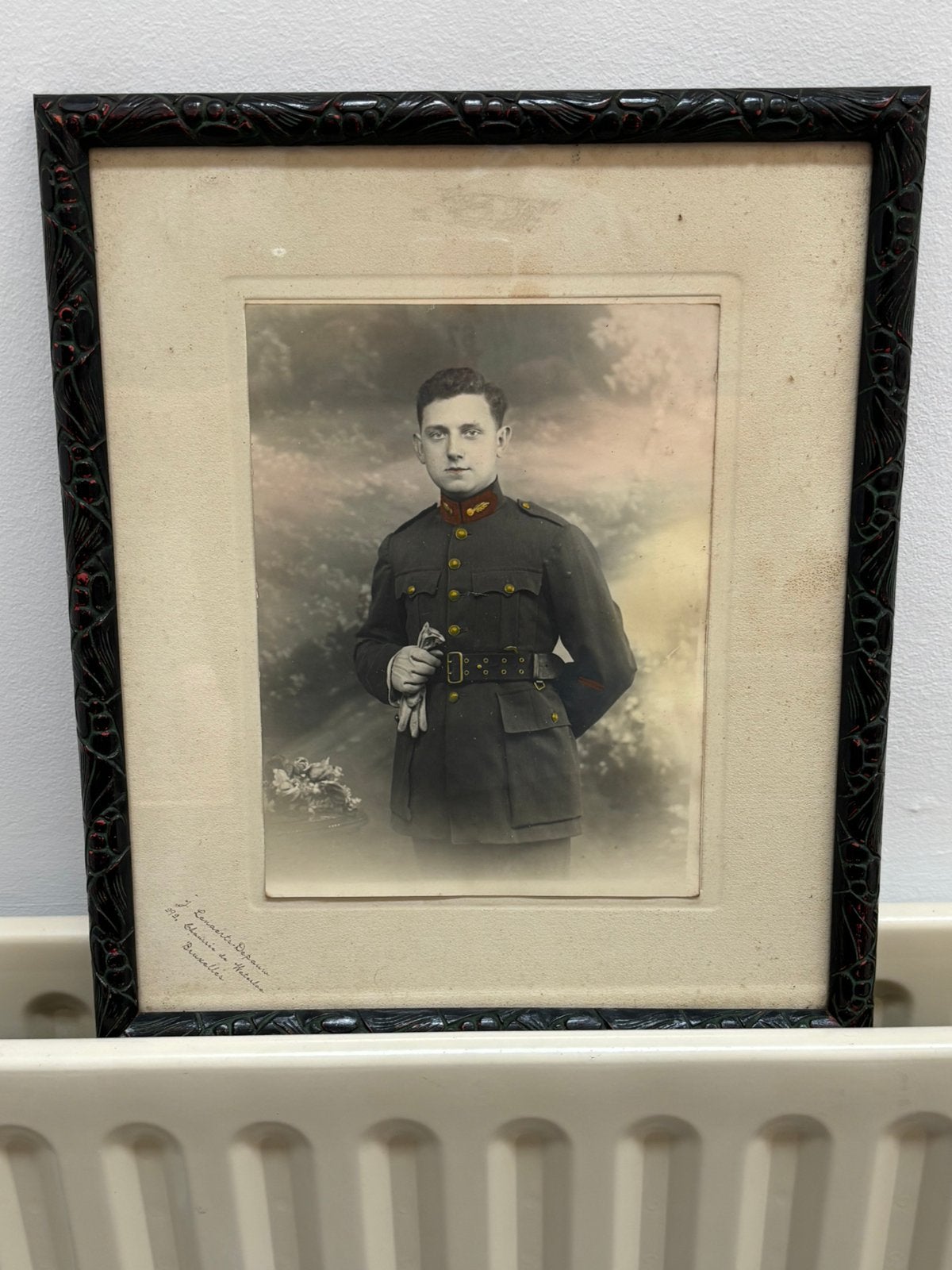 Cadre Soldat Belge 38,5 x 33 cm, Enlèvement ou Envoi