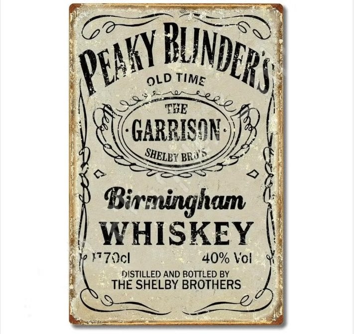 Vintage metalen bordjes Peaky Blinders (30x20cm), Ophalen of Verzenden, Nieuw
