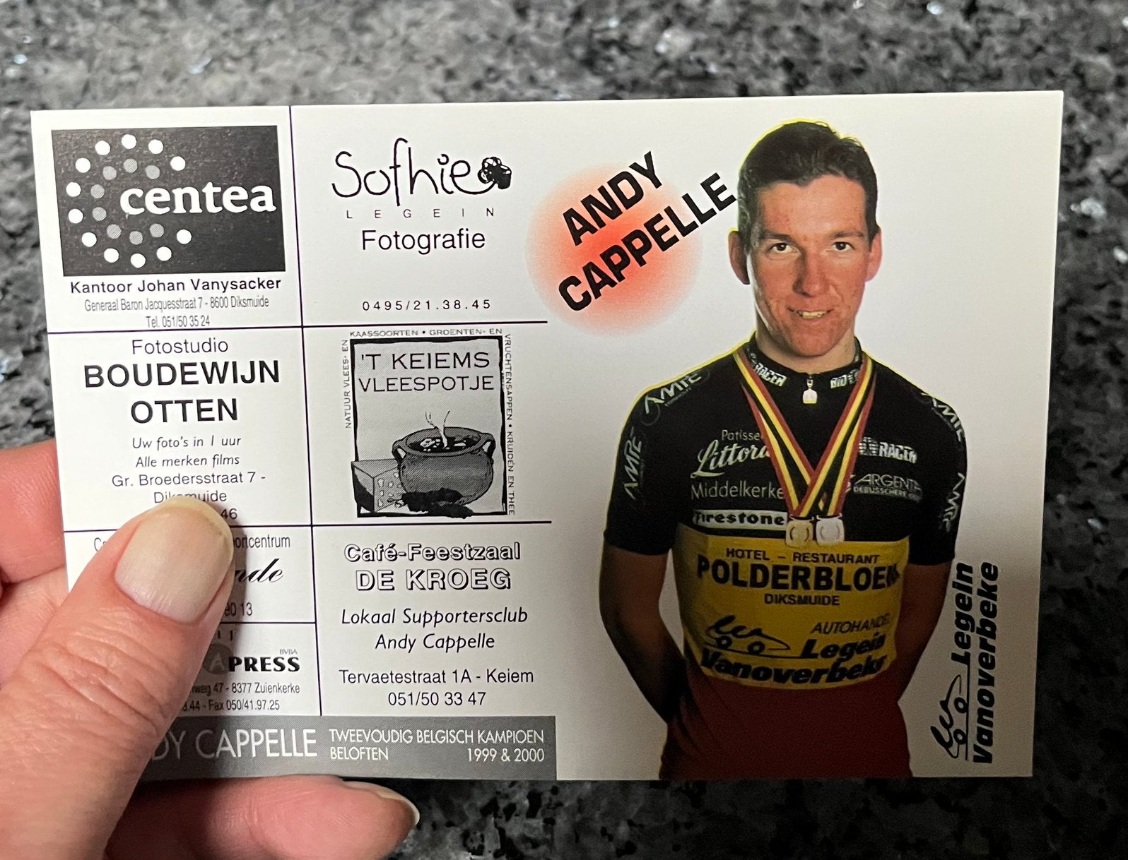 Le cycliste Andy Cappelle champion de Belgique, Collections, Enlèvement, Comme neuf