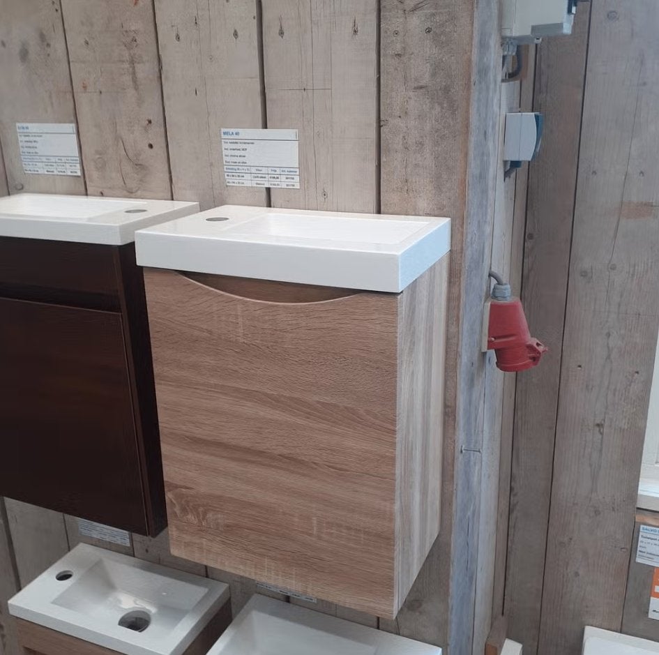 NIEUW! toiletmeubel, licht eiken, waskom+onderkast, Mela 40, Huis en Inrichting, Woonaccessoires | Overige, Nieuw, Ophalen of Verzenden