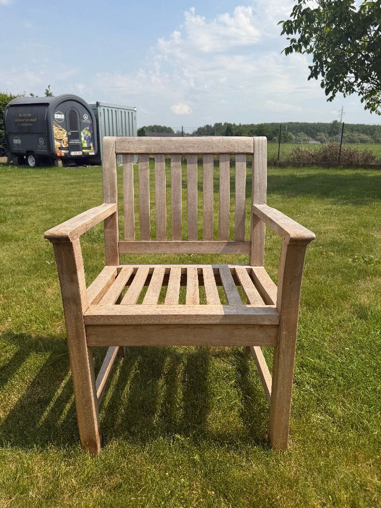 Te Koop: 8 Prachtige Massief Teakhouten Stoelen, Ophalen, Teak stoelen, Zo goed als nieuw, Grijs
