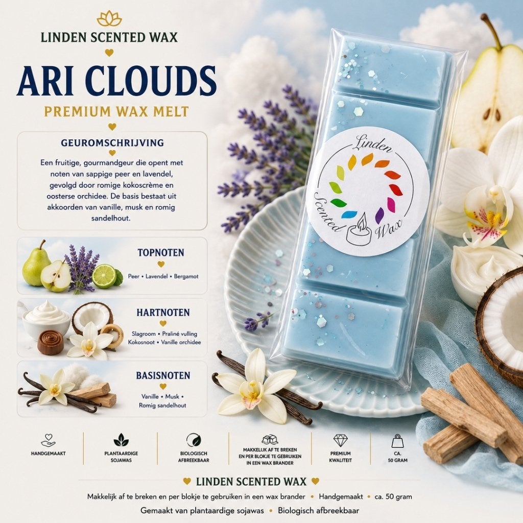 Waxmelts ARI CLOUDS parfum geur waxmelt snapbar, Ophalen of Verzenden, Nieuw, Was, Kaars