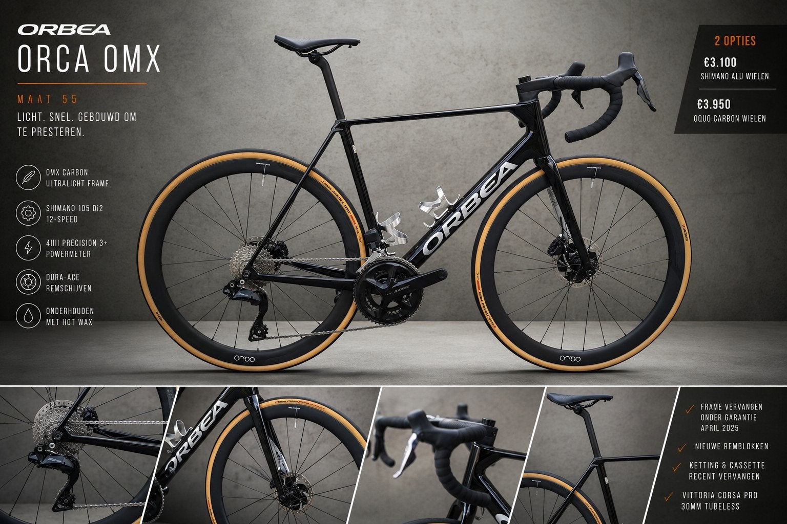 Koersfiets Carbon Orbea, Zo goed als nieuw, Schijfrem, 53 tot 57 cm, Ophalen