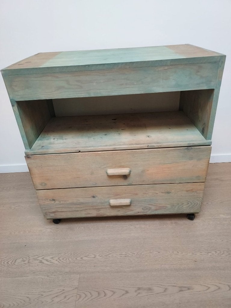 kastje met 2 schuiven, Huis en Inrichting, Kasten | Ladekasten, Ophalen, Gebruikt, 1 of 2 laden, 50 tot 100 cm