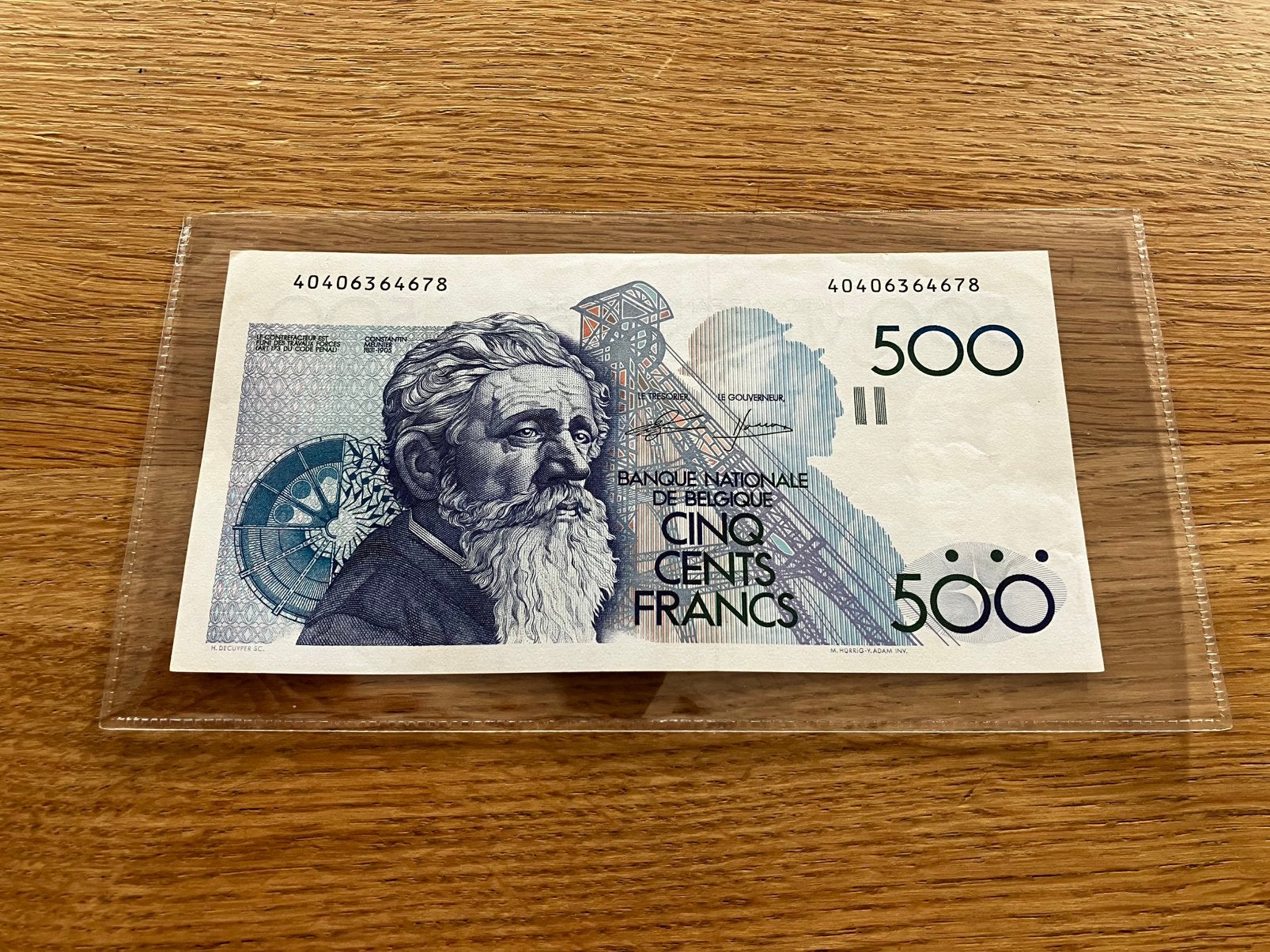 500 francs - Meunier - Génie & Godeaux, Ophalen of Verzenden