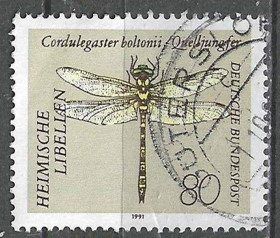 Duitsland Bundespost 1991 - Yvert 1379 - Beekoeverlibel (ST), Verzenden, Gestempeld