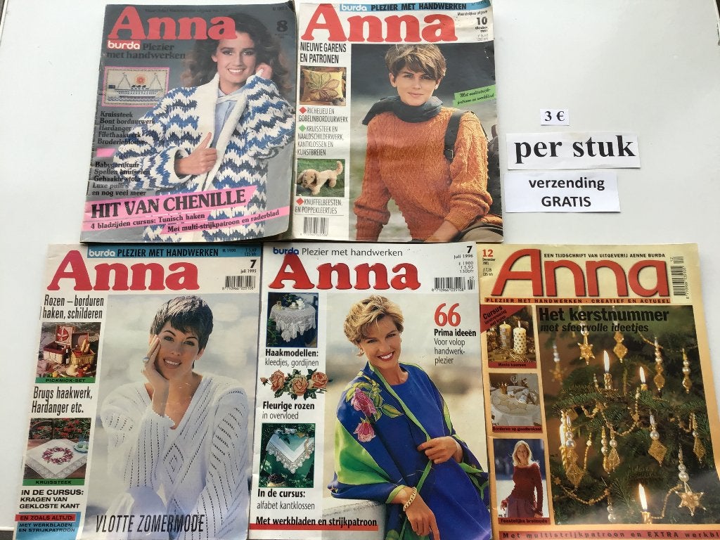 5 breiboeken "Anna" aan 3€ én met gratis verzending, Hobby en Vrije tijd, Breien en Haken, Ophalen of Verzenden, Zo goed als nieuw