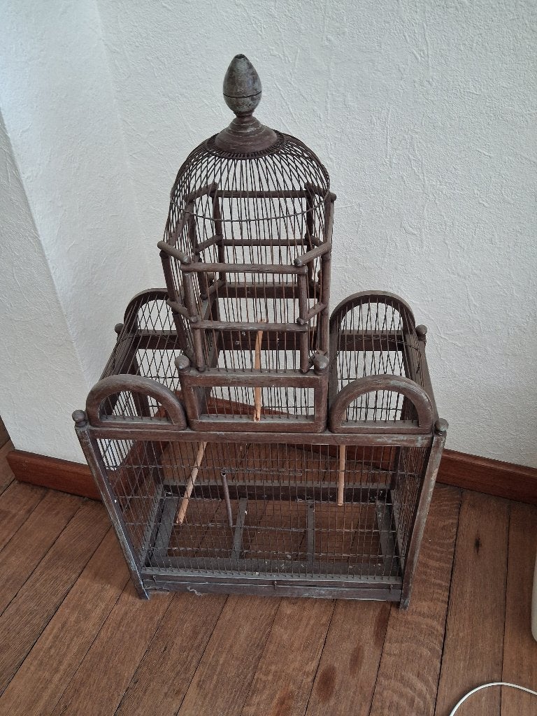 Cage oiseau, Enlèvement, Utilisé, Bois, Cage à oiseaux