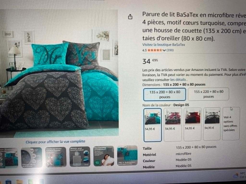 Parure de lit BaSaTex en microfibre réversible, 4 pièces., Oreiller, Enlèvement ou Envoi, Comme neuf, X