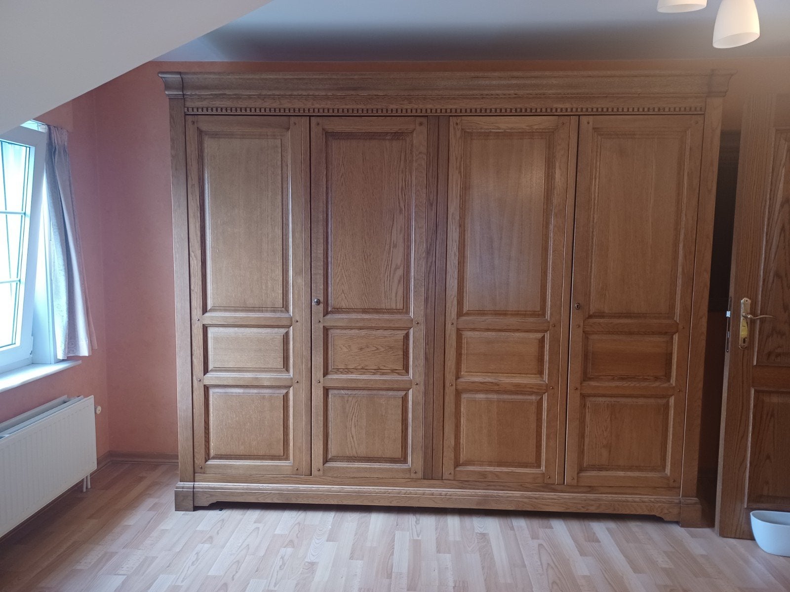 Eiken slaapkamer in goede staat, Ophalen