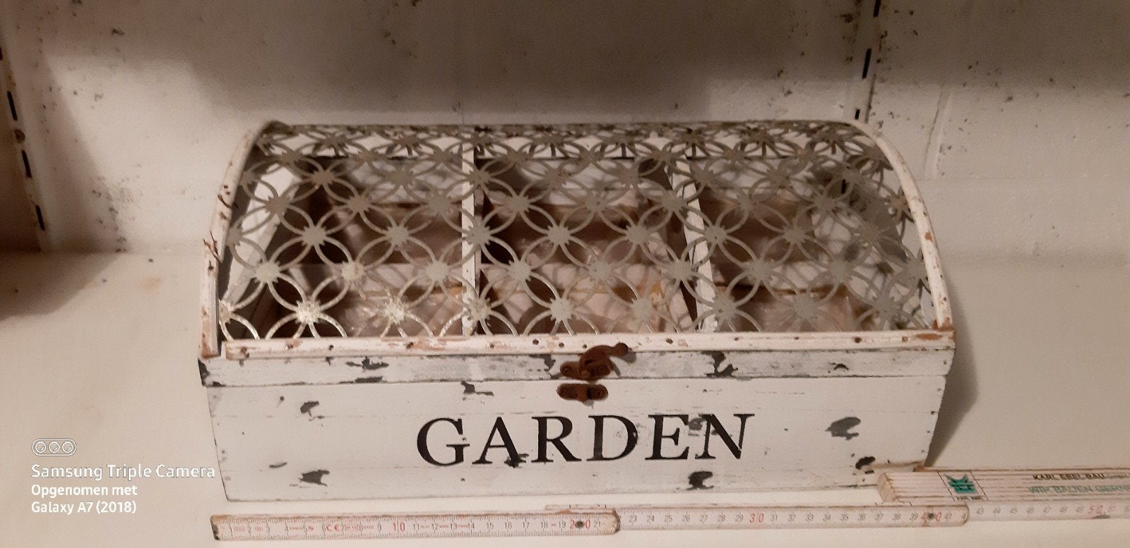 Kist voor deco of plantjes, vintage, Huis en Inrichting, Ophalen of Verzenden, Gebruikt, Overige houtsoorten