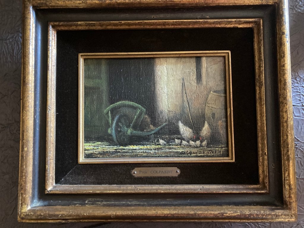 Schilderij van Pros Colpaert, Peinture à l'huile, Enlèvement, Toile, Réaliste