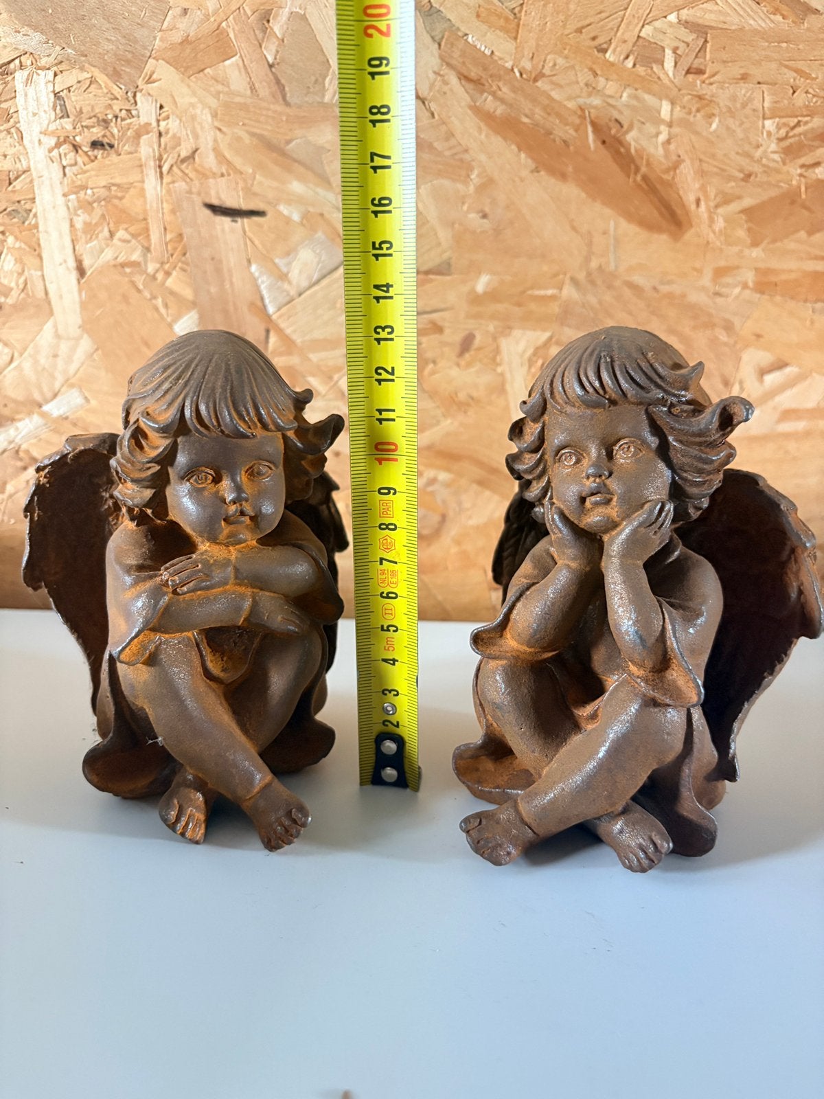 Koppel engeltjes in gietijzer, Tuin en Terras, Ophalen