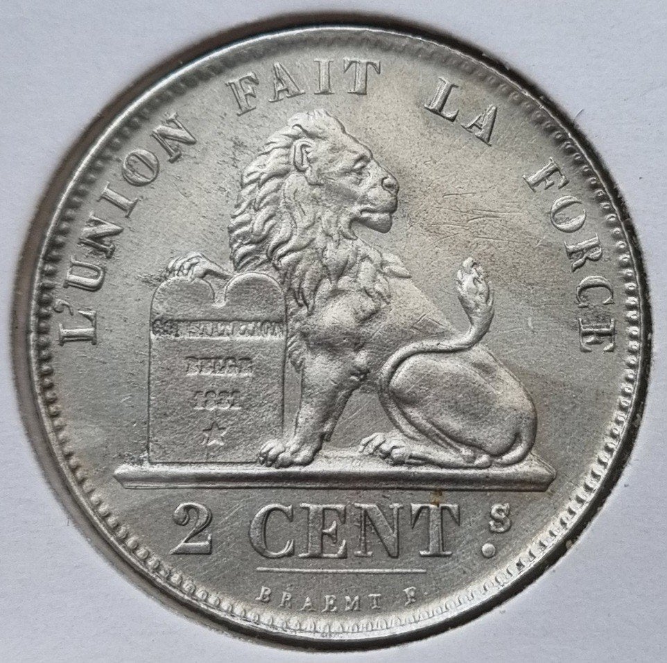 Proefslag (aluminium) 2 Cent 1859 Leopold I / Zeldzaam !!, Ophalen of Verzenden, Losse munt