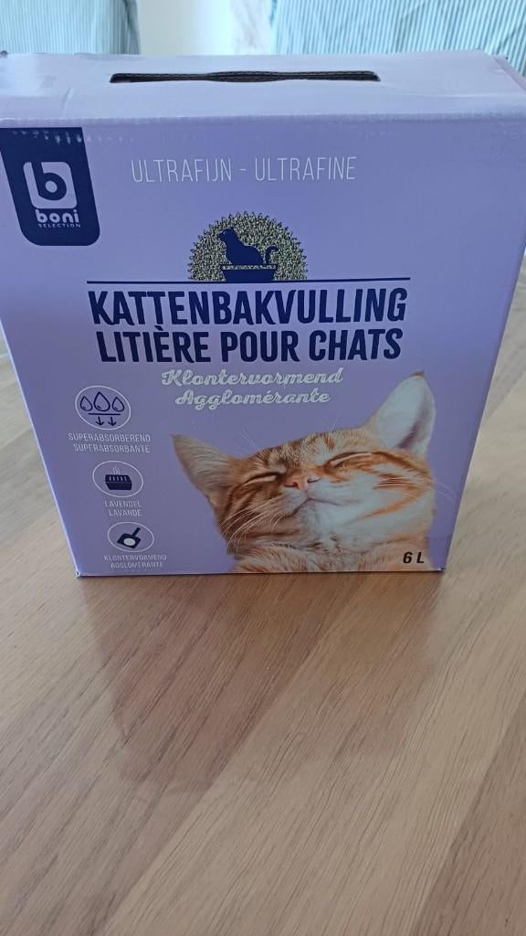 Kattenbakvulling 6L Boni (lavendel), Dieren en Toebehoren, Ophalen, Nieuw, Gesloten