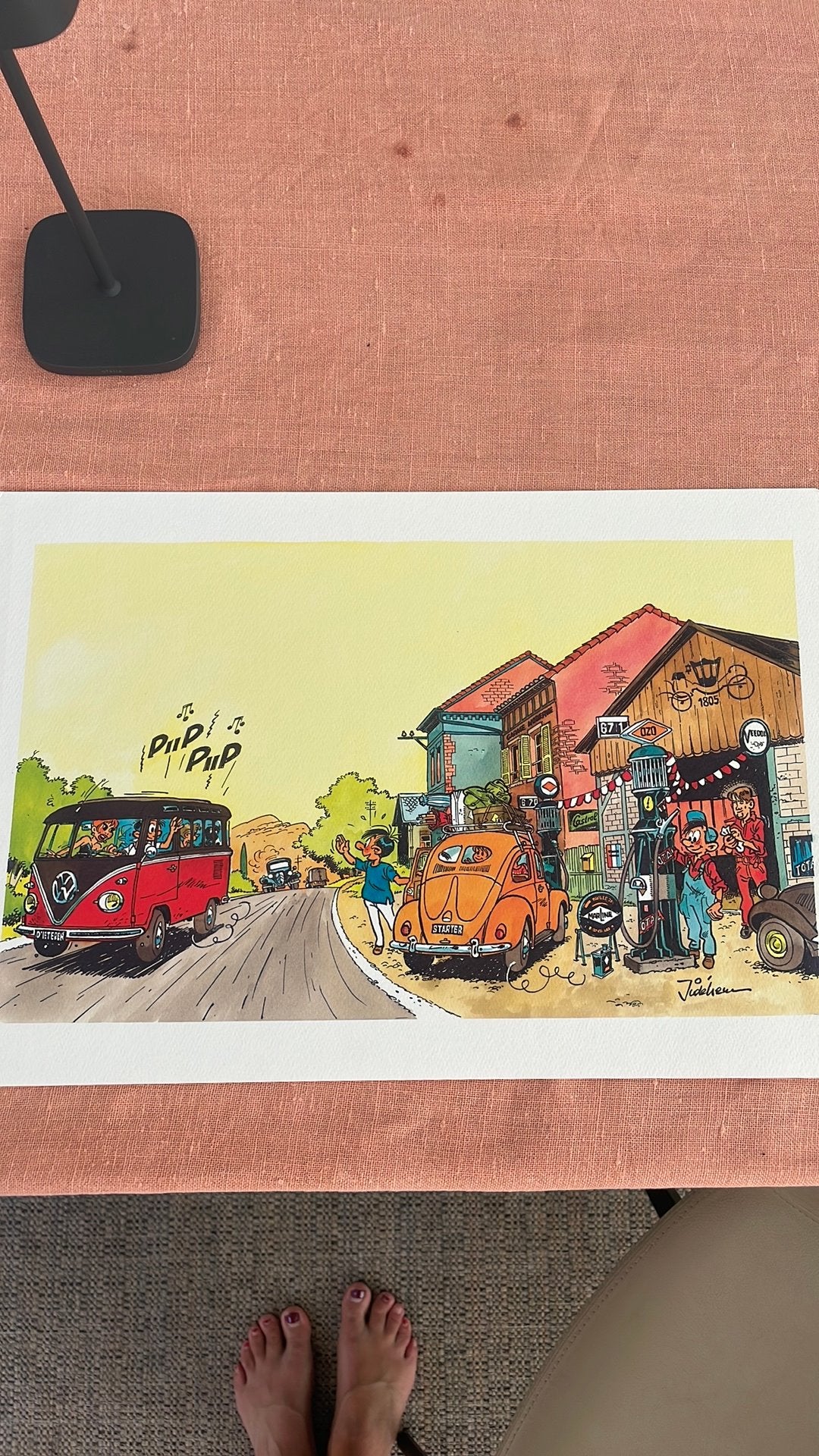 Jidéhem tekening + Johan De Moor, Antiek en Kunst, Verzenden, Tekening